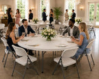 Pack 16! Heavy Duty 60" Round Folding Table, Commercial Plastic Banquet Table, Portable Indoor Outdoor Event, alternate view