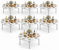 Pack 7! Heavy Duty 60" Round Folding Table, Commercial Plastic Banquet Table, Portable Indoor Outdoor Event