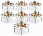 Pack 7! Heavy Duty 60" Round Folding Table, Commercial Plastic Banquet Table, Portable Indoor Outdoor Event