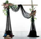 Pack of 1 Wedding Arch Drape Panel Fabric 30" x 100ft - Black in Black, alternate view 2