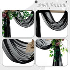 Pack of 1 Wedding Arch Drape Panel Fabric 30" x 100ft - Black in Black, alternate view 5