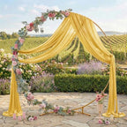 Pack of 1 Wedding Arch Drape Panel Fabric 30" x 100ft - Gold in Gold, alternate view 3