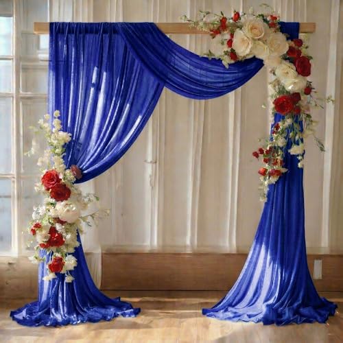 Pack of 1 Wedding Arch Drape Panel Fabric 30" x 100ft - Royal Blue in Royal Blue