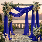 Pack of 1 Wedding Arch Drape Panel Fabric 30" x 100ft - Royal Blue in Royal Blue, alternate view 4