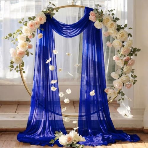 Pack of 1 Wedding Arch Drape Panel Fabric 30" x 100ft - Royal Blue in Royal Blue, alternate view 6
