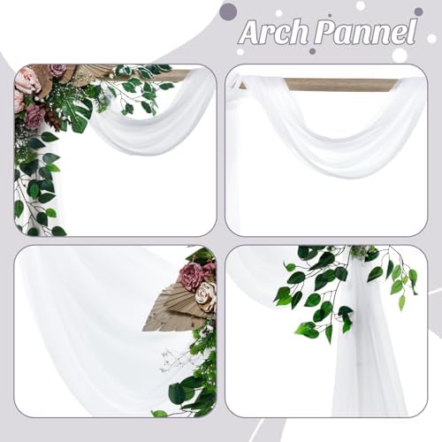 Pack of 1 Wedding Arch Drape Panel Fabric 30" x 100ft - White in White, alternate view 5