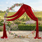 Pack of 1 Wedding Arch Drape Panel Fabric 30" x 20ft - Apple Red in Apple Red, alternate view 3