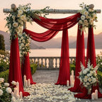 Pack of 1 Wedding Arch Drape Panel Fabric 30" x 20ft - Apple Red in Apple Red, alternate view 4