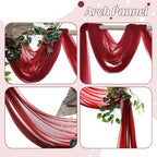 Pack of 1 Wedding Arch Drape Panel Fabric 30" x 20ft - Apple Red in Apple Red, alternate view 5