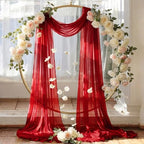 Pack of 1 Wedding Arch Drape Panel Fabric 30" x 20ft - Apple Red in Apple Red, alternate view 6