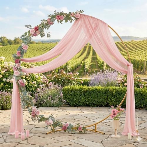 Pack of 1 Wedding Arch Drape Panel Fabric 30" x 20ft - Blush Pink in Blush Pink, alternate view 3