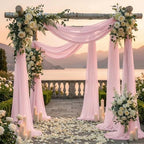 Pack of 1 Wedding Arch Drape Panel Fabric 30" x 20ft - Blush Pink in Blush Pink, alternate view 4