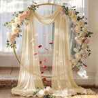 Pack of 1 Wedding Arch Drape Panel Fabric 30" x 20ft - Champagne Gold in Champagne Gold, alternate view 6