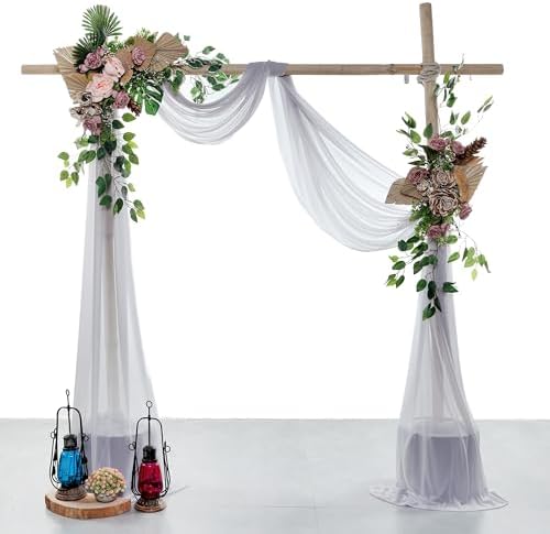 Pack of 1 Wedding Arch Drape Panel Fabric 30" x 20ft - Cool Gray in Cool Gray, alternate view 2