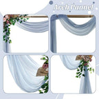 Pack of 1 Wedding Arch Drape Panel Fabric 30" x 20ft - Dusty Blue in Dusty Blue, alternate view 5