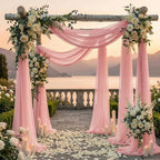 Pack of 1 Wedding Arch Drape Panel Fabric 30" x 20ft - Dusty Rose in Dusty Rose, alternate view 4