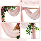 Pack of 1 Wedding Arch Drape Panel Fabric 30" x 20ft - Dusty Rose in Dusty Rose, alternate view 5