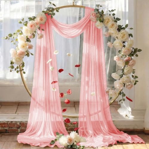 Pack of 1 Wedding Arch Drape Panel Fabric 30" x 20ft - Dusty Rose in Dusty Rose, alternate view 6