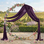 Pack of 1 Wedding Arch Drape Panel Fabric 30" x 20ft - Eggplant in Eggplant, alternate view 3