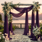 Pack of 1 Wedding Arch Drape Panel Fabric 30" x 20ft - Eggplant in Eggplant, alternate view 4