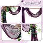 Pack of 1 Wedding Arch Drape Panel Fabric 30" x 20ft - Eggplant in Eggplant, alternate view 5