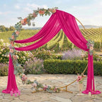 Pack of 1 Wedding Arch Drape Panel Fabric 30" x 20ft - Hot Pink in Hot Pink, alternate view 3