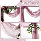 Pack of 1 Wedding Arch Drape Panel Fabric 30" x 20ft - Mauva in 1 Panel (20 Ft Long X 30" Width) in Mauva, alternate view 5