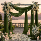 Pack of 1 Wedding Arch Drape Panel Fabric 30" x 20ft - Olive Green in Olive Green, alternate view 4