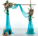 Pack of 1 Wedding Arch Drape Panel Fabric 30" x 20ft - Peacock Blue in Peacock Blue, alternate view 2