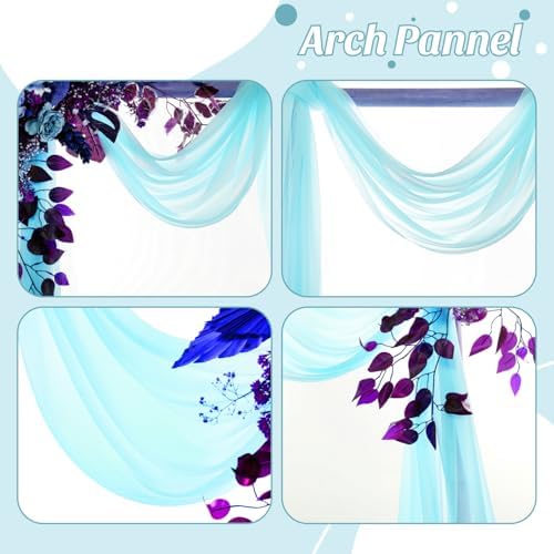 Pack of 1 Wedding Arch Drape Panel Fabric 30" x 20ft - Teal in Teal, alternate view 5