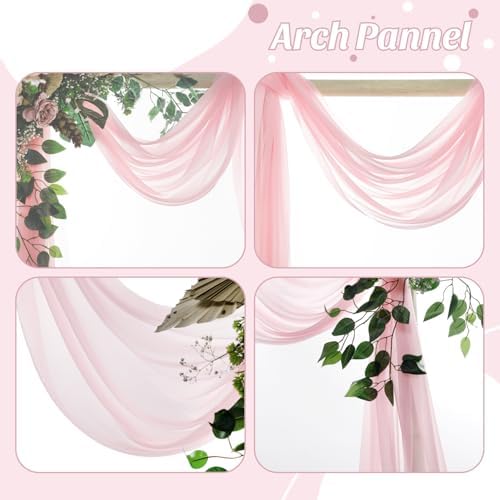 Pack of 1 Wedding Arch Drape Panel Fabric 30" x 30ft - Blush Pink in Blush Pink, alternate view 5