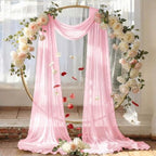 Pack of 1 Wedding Arch Drape Panel Fabric 30" x 30ft - Blush Pink in Blush Pink, alternate view 6