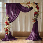 Pack of 1 Wedding Arch Drape Panel Fabric 30" x 30ft - Eggplant in Eggplant