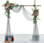 Pack of 1 Wedding Arch Drape Panel Fabric 30" x 30ft - Grey in Grey, alternate view 2