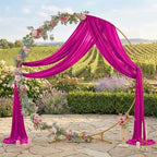 Pack of 1 Wedding Arch Drape Panel Fabric 30" x 30ft - Magenta in Magenta, alternate view 3