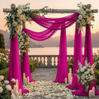 Pack of 1 Wedding Arch Drape Panel Fabric 30" x 30ft - Magenta in Magenta, alternate view 4