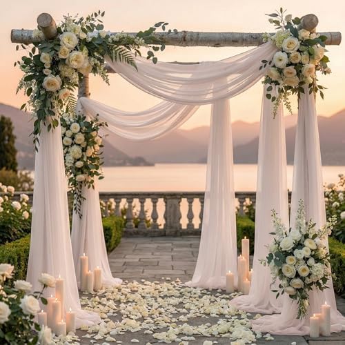 Pack of 1 Wedding Arch Drape Panel Fabric 30" x 30ft - Nude in Nude, alternate view 4