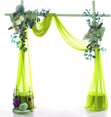 Pack of 1 Wedding Arch Drape Panel Fabric 30" x 30ft - Parrot Green in Parrot Green, alternate view 2