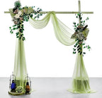 Pack of 1 Wedding Arch Drape Panel Fabric 30" x 30ft - Sage Green in 1 Panel (30 Ft Long X 30" Width) in Sage, alternate view