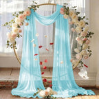 Pack of 1 Wedding Arch Drape Panel Fabric 30" x 30ft - Teal in Teal, alternate view 6