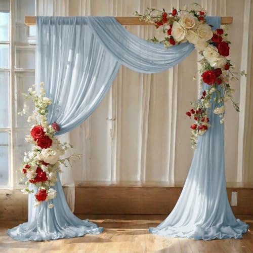 Pack of 1 Wedding Arch Drape Panel Fabric 30" x 40ft - Baby Blue in Baby Blue