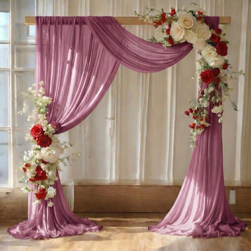 Pack of 1 Wedding Arch Drape Panel Fabric 30" x 40ft - Mauva in Mauva