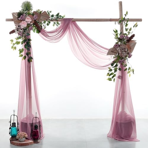 Pack of 1 Wedding Arch Drape Panel Fabric 30" x 40ft - Mauva in Mauva, alternate view 2