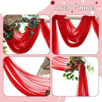 Pack of 1 Wedding Arch Drape Panel Fabric 30" x 40ft - Red in Red, alternate view 5