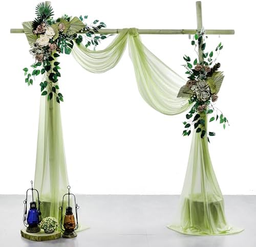 Pack of 1 Wedding Arch Drape Panel Fabric 30" x 40ft - Sage Green in Sage Green, alternate view 2