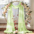 Pack of 1 Wedding Arch Drape Panel Fabric 30" x 40ft - Sage Green in Sage Green, alternate view 6