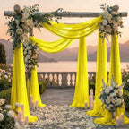 Pack of 1 Wedding Arch Drape Panel Fabric 30" x 40ft - Yellow in 1 Panel (40 Ft Long X 30" Width) in Yellow, alternate view 4