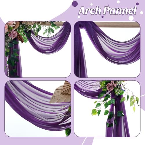 Pack of 1 Wedding Arch Drape Panel Fabric 30" x 50ft - Cadbury Purple in Cadbury Purple, alternate view 5