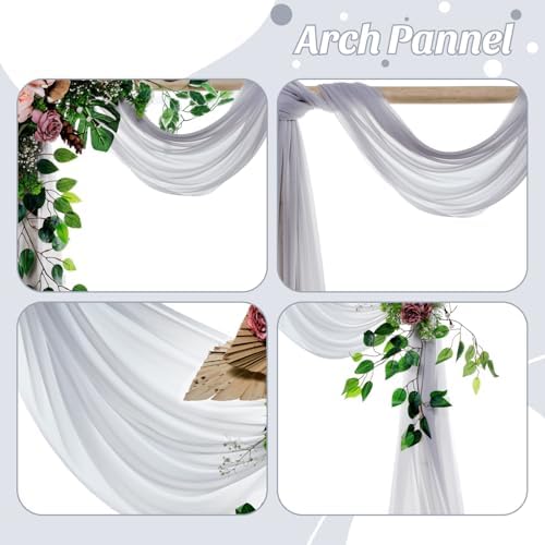 Pack of 1 Wedding Arch Drape Panel Fabric 30" x 50ft - Cool Gray in Cool Gray, alternate view 5