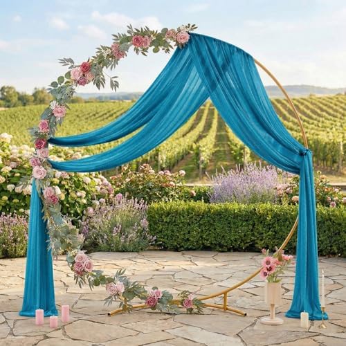 Pack of 1 Wedding Arch Drape Panel Fabric 30" x 50ft - Dark Teal in Dark Teal, alternate view 3